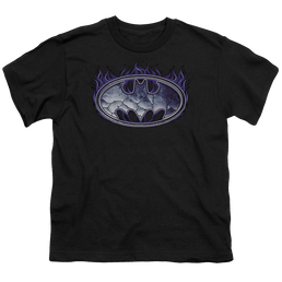 DC Batman Cracked Shield - Youth T-Shirt Youth T-Shirt (Ages 8-12) Batman   
