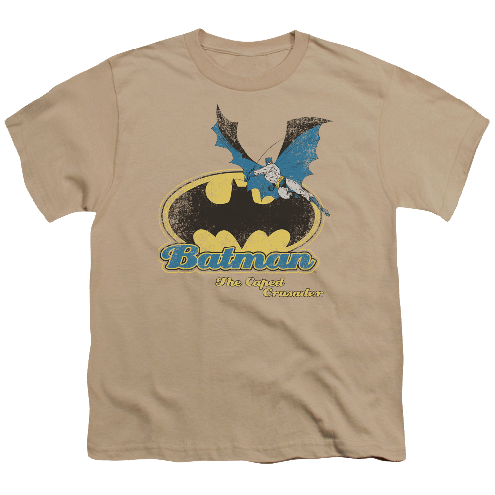 DC Batman Caped Crusader Retro - Youth T-Shirt Youth T-Shirt (Ages 8-12) Batman   