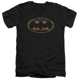 Batman Black & Gold Embossed - Men's V-Neck T-Shirt Men's V-Neck T-Shirt Batman   