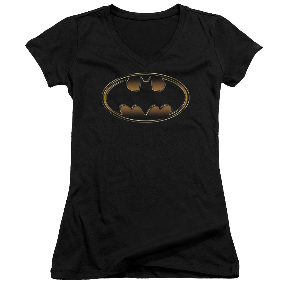 Batman Black & Gold Embossed - Juniors V-Neck T-Shirt Juniors V-Neck T-Shirt Batman   