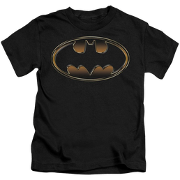 DC Batman Black & Gold Embossed - Kid's T-Shirt Kid's T-Shirt (Ages 4-7) Batman   
