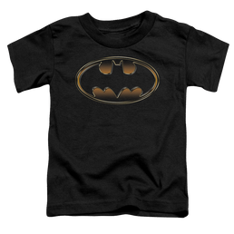 DC Batman Black & Gold Embossed - Toddler T-Shirt Toddler T-Shirt Batman   