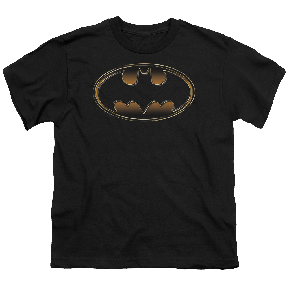DC Batman Black & Gold Embossed - Youth T-Shirt Youth T-Shirt (Ages 8-12) Batman   