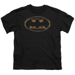 DC Batman Black & Gold Embossed - Youth T-Shirt Youth T-Shirt (Ages 8-12) Batman   