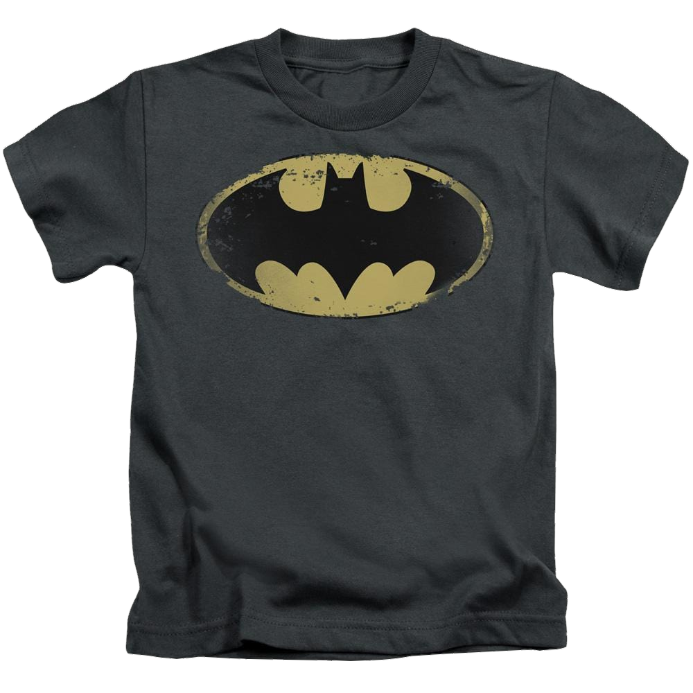 DC Batman Distressed Shield - Kid's T-Shirt Kid's T-Shirt (Ages 4-7) Batman   