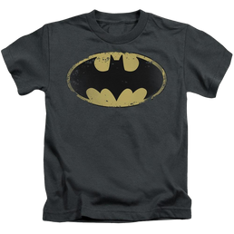 DC Batman Distressed Shield - Kid's T-Shirt Kid's T-Shirt (Ages 4-7) Batman   