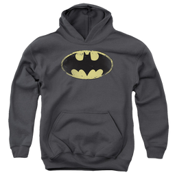 DC Batman Distressed Shield - Youth Hoodie Youth Hoodie (Ages 8-12) Batman   