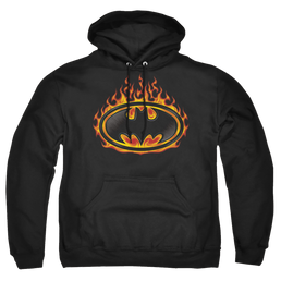 Batman Bat Flames Shield - Pullover Hoodie Pullover Hoodie Batman   