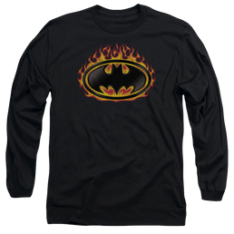 Batman Bat Flames Shield - Men's Long Sleeve T-Shirt Men's Long Sleeve T-Shirt Batman   