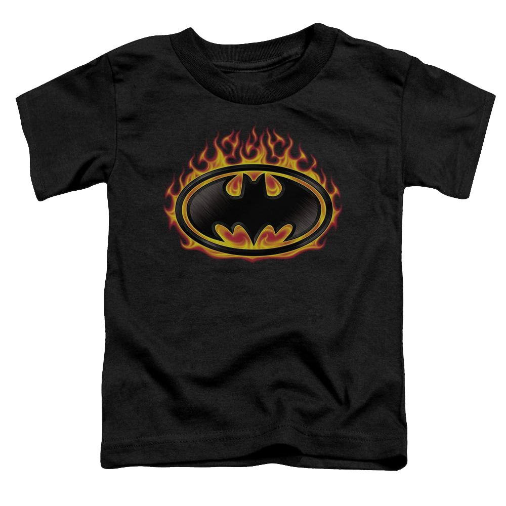 DC Batman Bat Flames Shield - Toddler T-Shirt Toddler T-Shirt Batman   