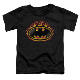 DC Batman Bat Flames Shield - Toddler T-Shirt Toddler T-Shirt Batman   