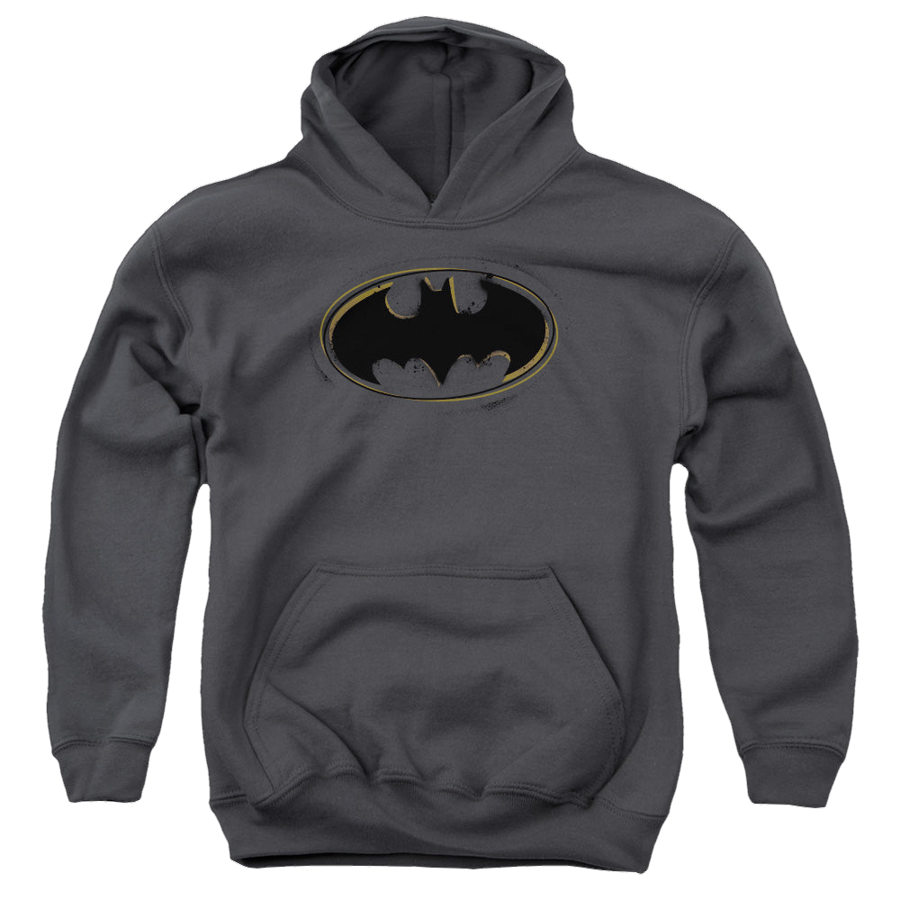 DC Batman Spray Paint Logo - Youth Hoodie Youth Hoodie (Ages 8-12) Batman   