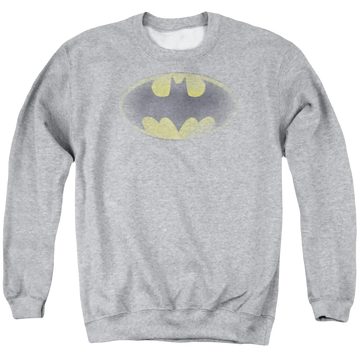 Athletic heather men's crewneck sweatshirt with Batman Faded Logo graphic