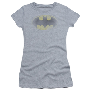 Athletic heather juniors t-shirt with Batman Faded Logo graphic