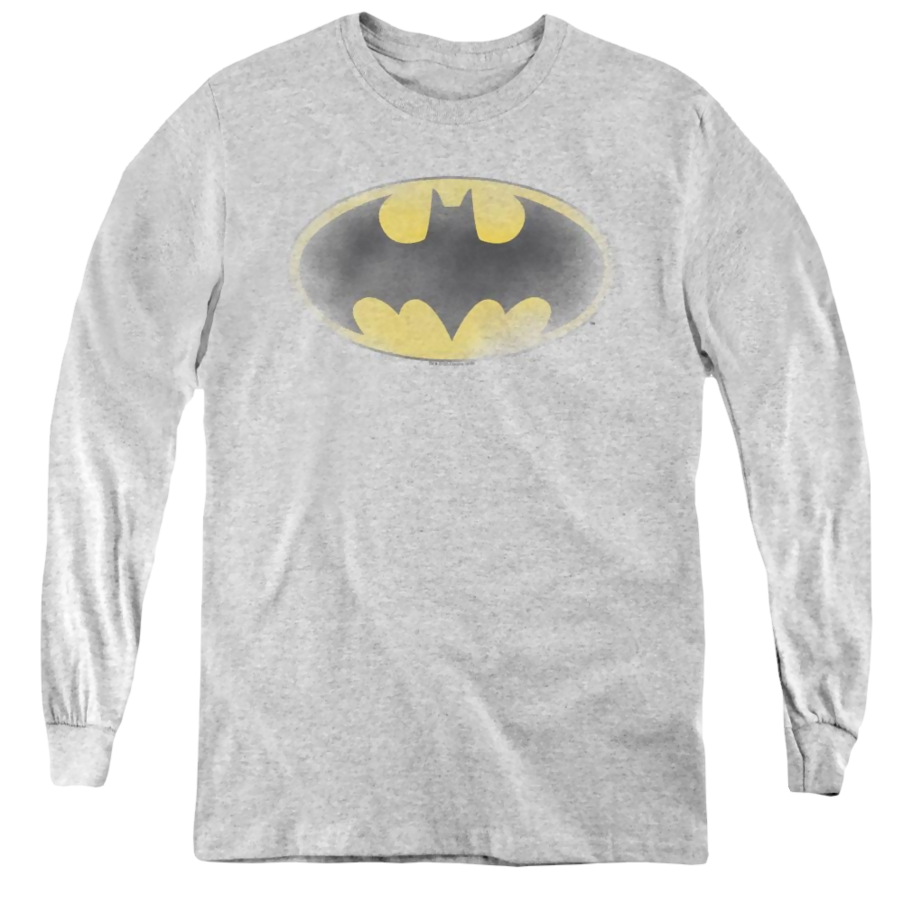Dc Batman Faded Logo - Youth Long Sleeve T-Shirt Youth Long Sleeve T-Shirt Batman   