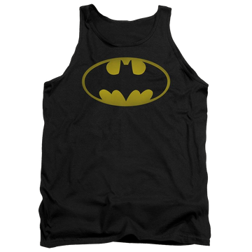 Black men's tank with Batman Washed Bat Logo graphic
