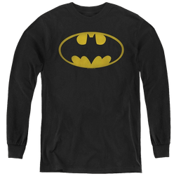 Dc Batman Washed Bat Logo - Youth Long Sleeve T-Shirt Youth Long Sleeve T-Shirt Batman   