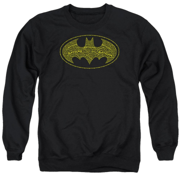 Black men's crewneck sweatshirt with Batman Type Logo graphic