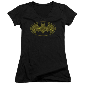 Batman Type Logo - Juniors V-Neck T-Shirt Juniors V-Neck T-Shirt Batman   