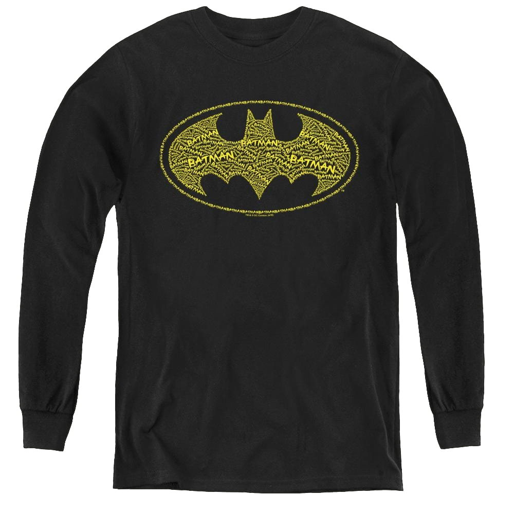 Dc Batman Type Logo - Youth Long Sleeve T-Shirt Youth Long Sleeve T-Shirt Batman   