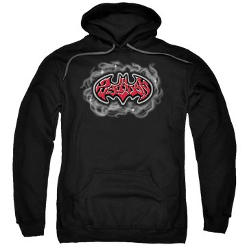 Black pullover hoodie with Batman Hip Hop Logo graphic