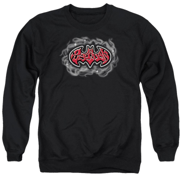 Black men's crewneck sweatshirt with Batman Hip Hop Logo graphic