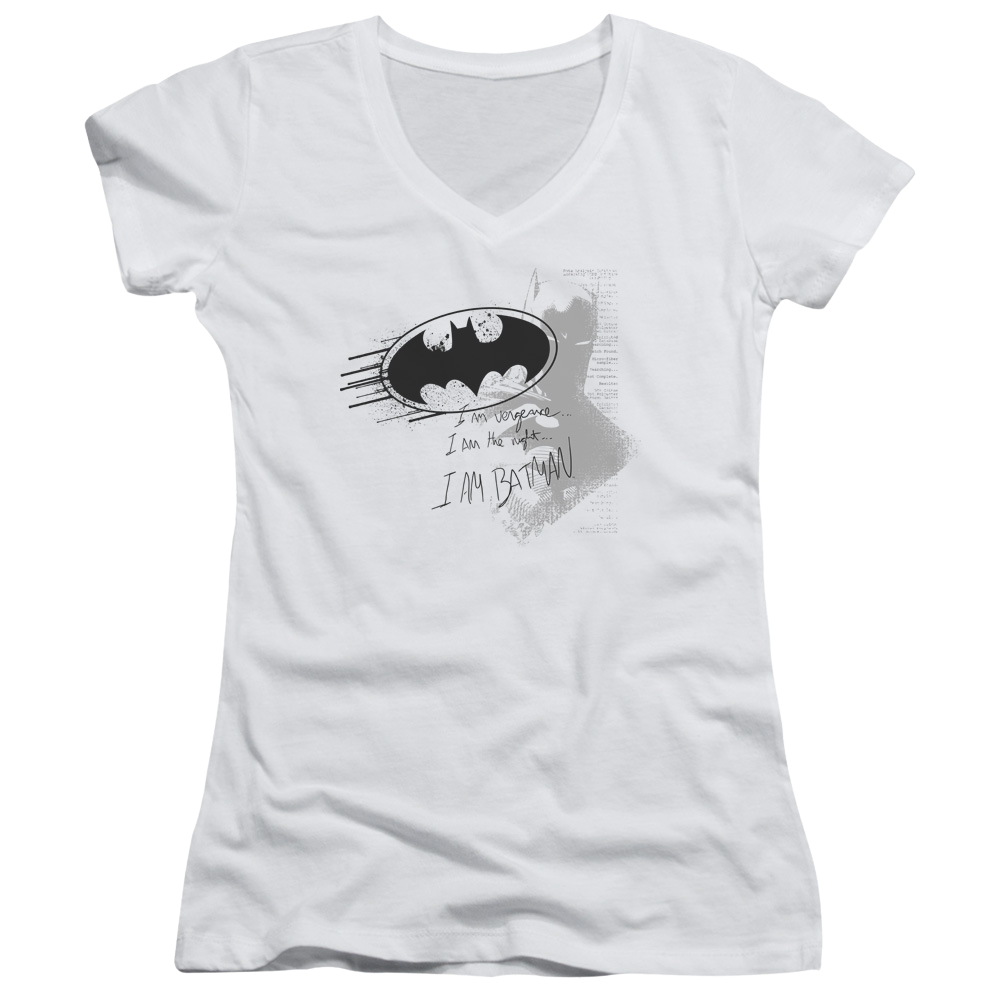Batman I Am Vengeance - Juniors V-Neck T-Shirt Juniors V-Neck T-Shirt Batman   