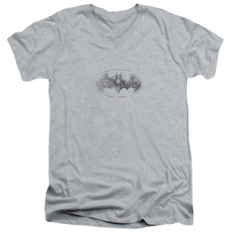 Batman Burned & Splattered - Men's V-Neck T-Shirt Men's V-Neck T-Shirt Batman   