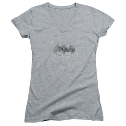 Batman Burned & Splattered - Juniors V-Neck T-Shirt Juniors V-Neck T-Shirt Batman   