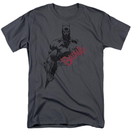 Batman Sketch Bat Red Logo - Men's Regular Fit T-Shirt Men's Regular Fit T-Shirt Batman   