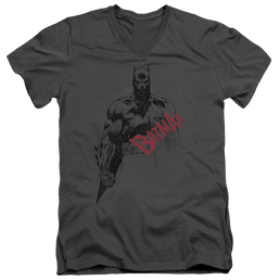 Batman Sketch Bat Red Logo - Men's V-Neck T-Shirt Men's V-Neck T-Shirt Batman   