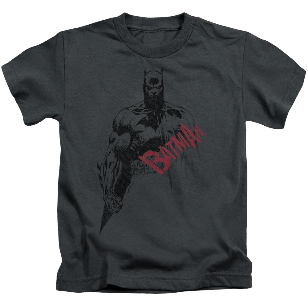DC Batman Sketch Bat Red Logo - Kid's T-Shirt Kid's T-Shirt (Ages 4-7) Batman   
