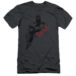 Batman Sketch Bat Red Logo - Men's Slim Fit T-Shirt Men's Slim Fit T-Shirt Batman   