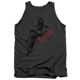 Batman Sketch Bat Red Logo Men's Tank Men's Tank Batman   