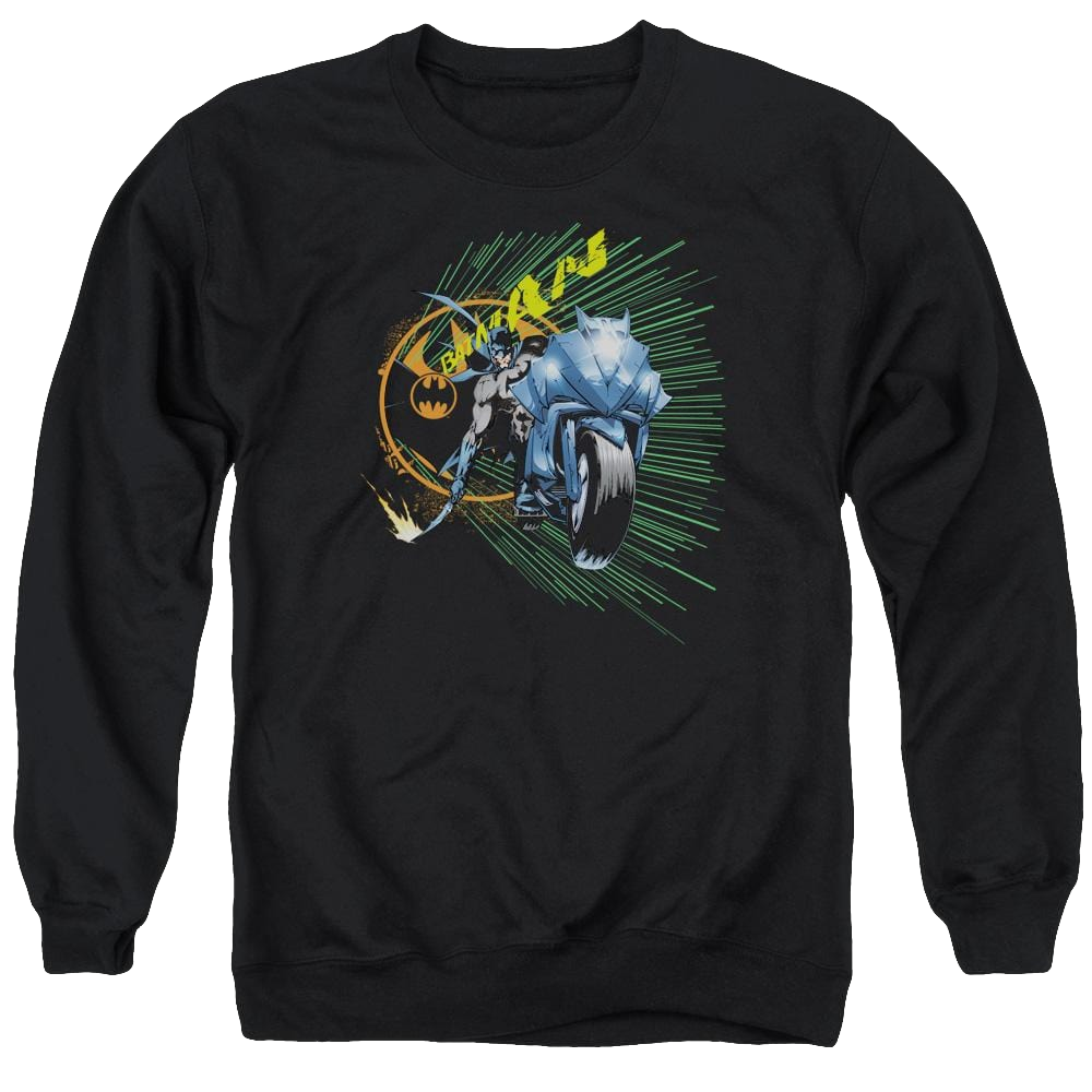 Batman Batcycle - Men's Crewneck Sweatshirt Men's Crewneck Sweatshirt Batman   