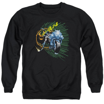 Batman Batcycle - Men's Crewneck Sweatshirt Men's Crewneck Sweatshirt Batman   