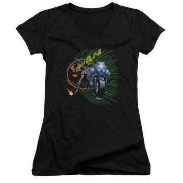 Batman Batcycle - Juniors V-Neck T-Shirt Juniors V-Neck T-Shirt Batman   