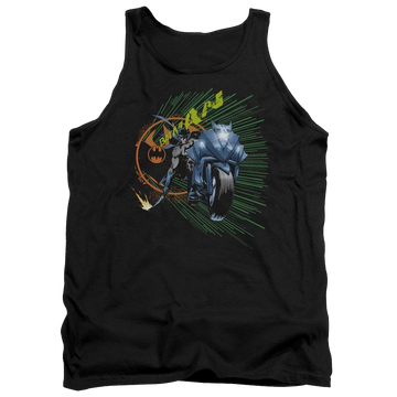 Black men's tank with Batman Batcycle graphic