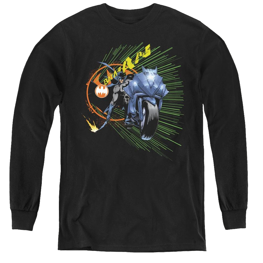 Dc Batman Batcycle - Youth Long Sleeve T-Shirt Youth Long Sleeve T-Shirt Batman   