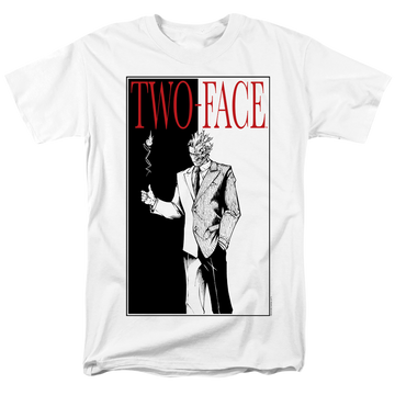 White men's regular fit t-shirt with Batman Two Face graphic