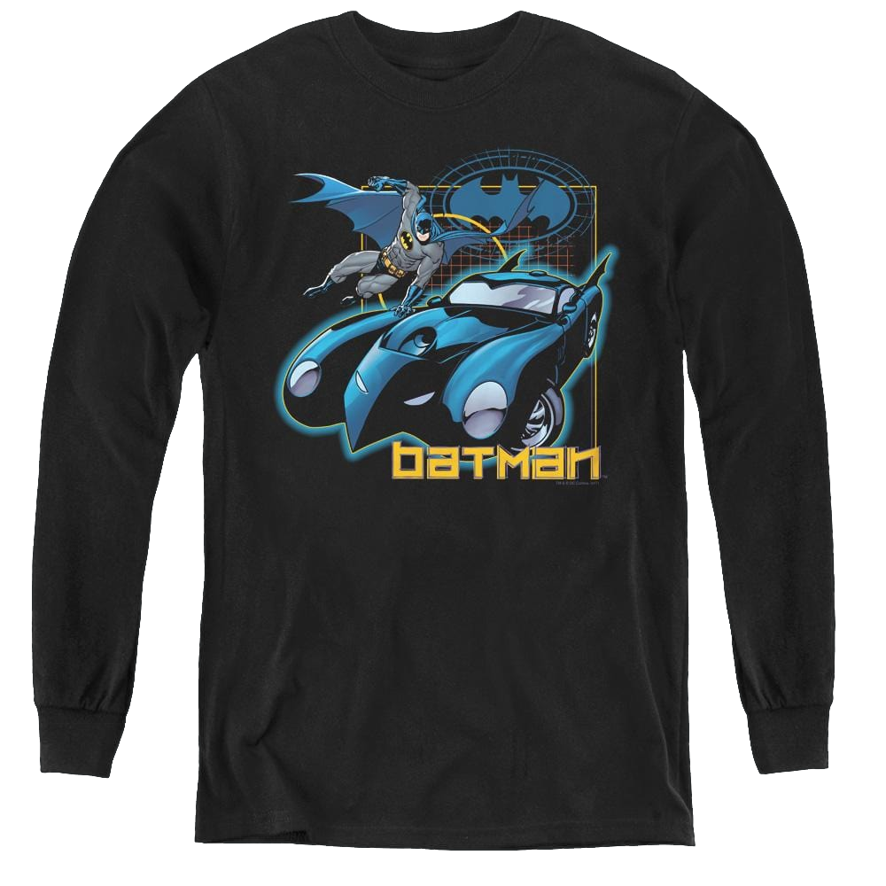 Dc Batman Nice Wheels - Youth Long Sleeve T-Shirt Youth Long Sleeve T-Shirt Batman   