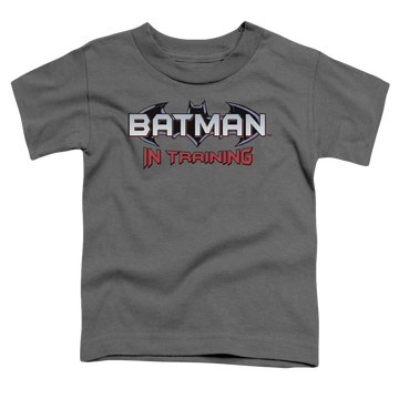 Charcoal toddler t-shirt with DC Batman Batman In Training graphic
