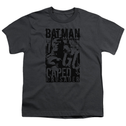 DC Batman Caped Crusader - Youth T-Shirt Youth T-Shirt (Ages 8-12) Batman   