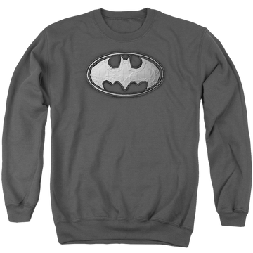 Charcoal men's crewneck sweatshirt with Batman Duct Tape Logo graphic