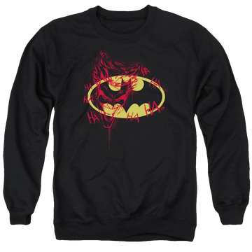 Black men's crewneck sweatshirt with Batman Joker Graffiti graphic