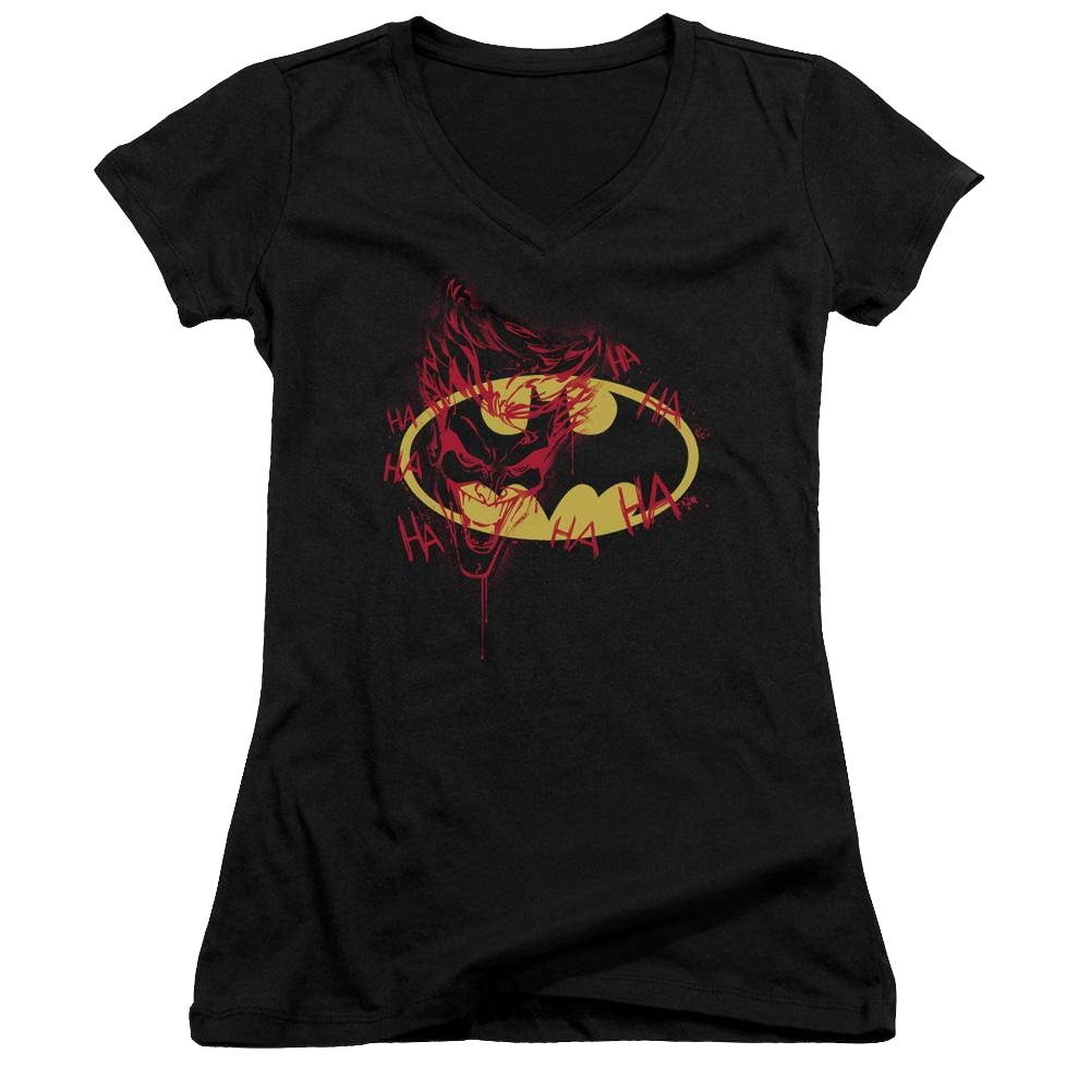Batman Joker Graffiti - Juniors V-Neck T-Shirt Juniors V-Neck T-Shirt Batman   