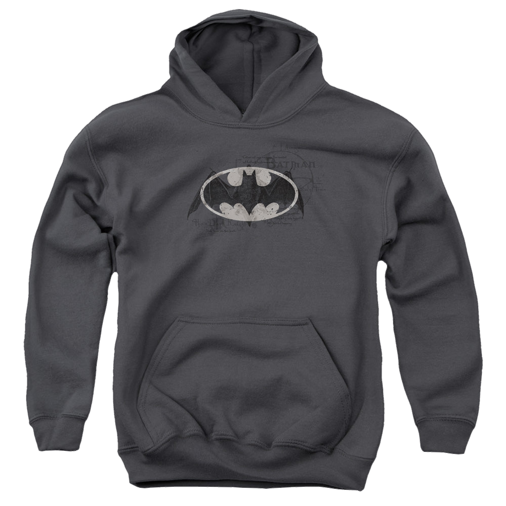DC Batman Arcane Bat Logo - Youth Hoodie Youth Hoodie (Ages 8-12) Batman   