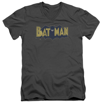 Batman Vintage Logo Splatter - Men's V-Neck T-Shirt Men's V-Neck T-Shirt Batman   