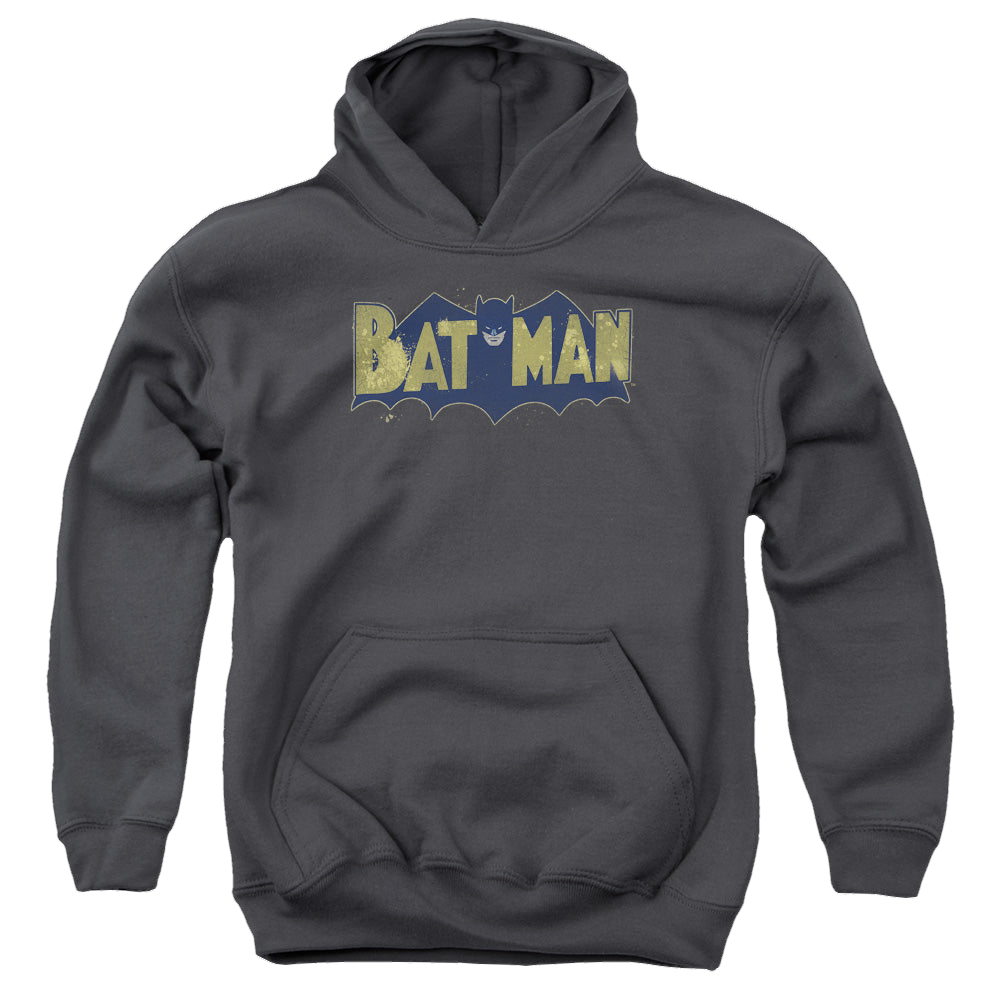DC Batman Vintage Logo Splatter - Youth Hoodie Youth Hoodie (Ages 8-12) Batman   