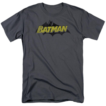 Charcoal men's regular fit t-shirt with Batman Classic Comic Logo graphic
